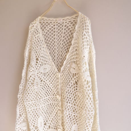 90s acrylic crochet cardigan