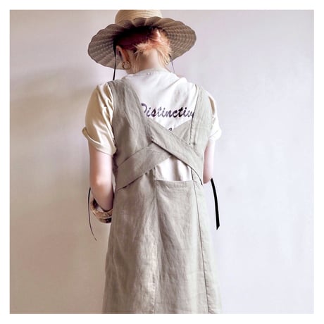 vintage linen back design maxi dress