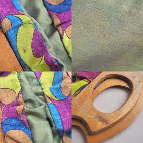 vintage wood handle psychedelic bag