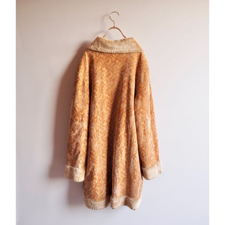 70s faux fur × velvet design coat