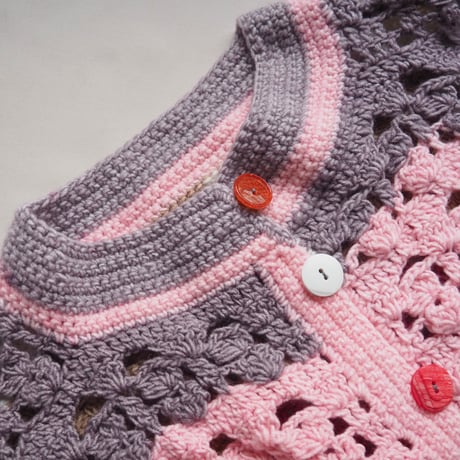 vintage crochet switching hand knit cardigan