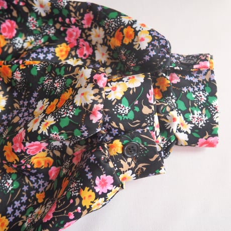 70〜80s "atkins" floral bowtie maxi dress