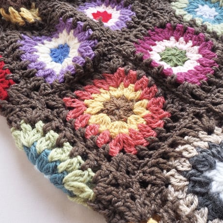 original remake granny square maxi skirt