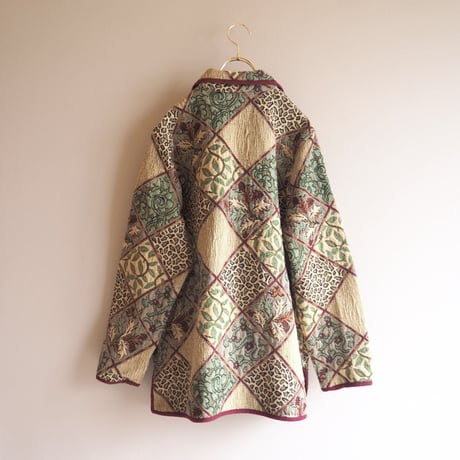 "BLAIR" floral pattern tapestry jacket