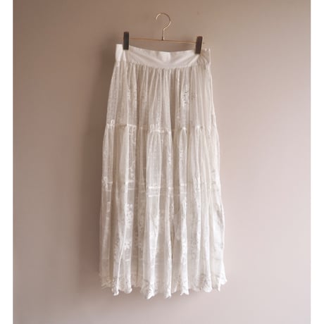 70〜80s lace tiered maxi skirt