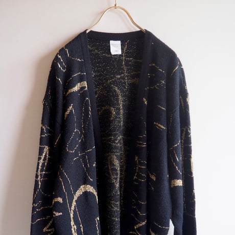 80〜90s abstract metallic cardigan