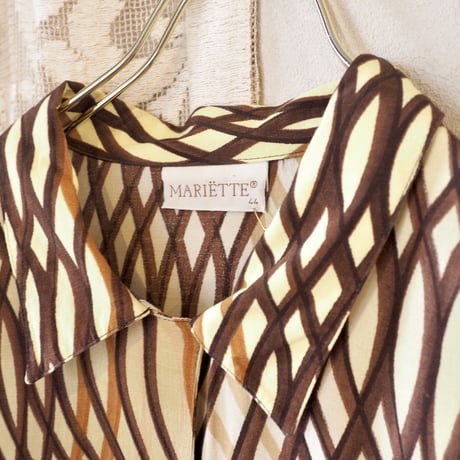 abstract wave pattern oversized s/s blouse