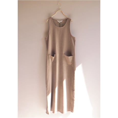 faux suède like sleeveless maxi dress