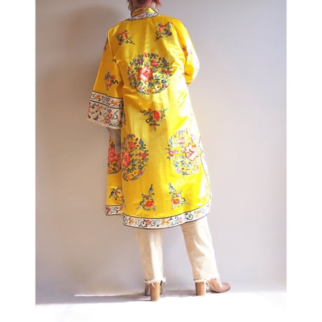 60〜70s chinese floral embroidered robe