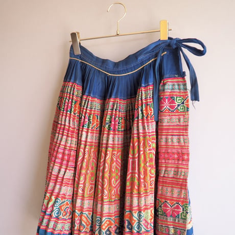 80s hmong embroidered wrap skirt