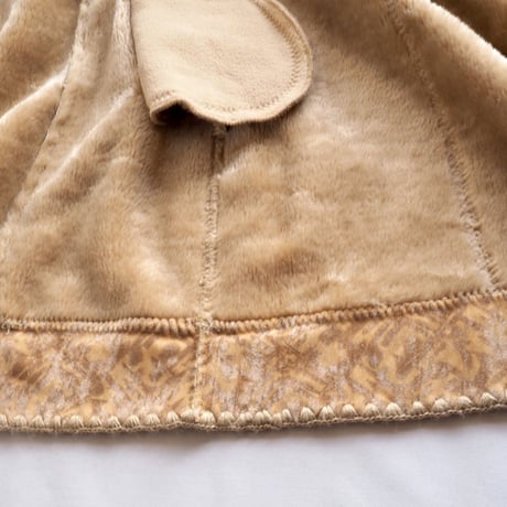 70s faux fur × velvet design coat