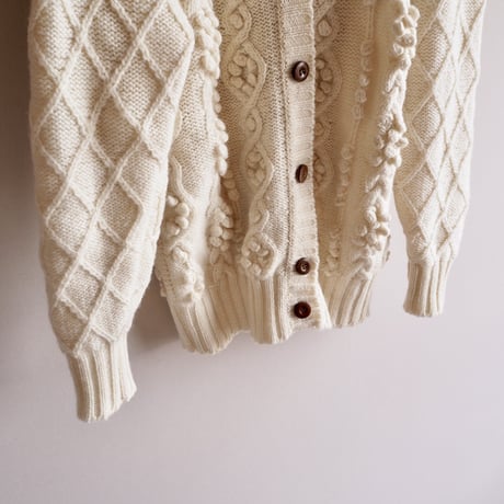 "Ruff Hewn" wool popcorn cable cardigan