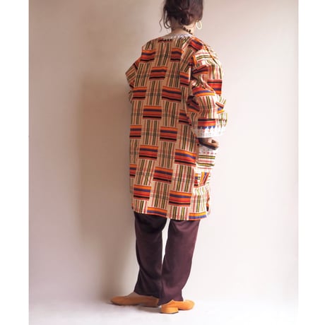 vintage african batik embroidered blouse