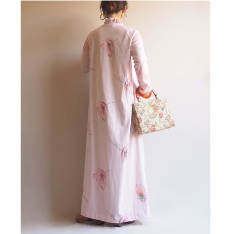 70s "Travel Lite" floral house maxi dress