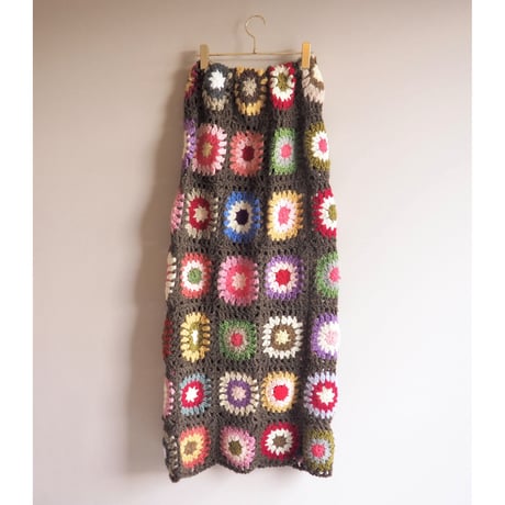 original remake granny square maxi skirt