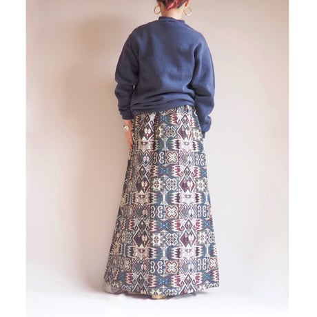 70s abstract tapestry maxi skirt