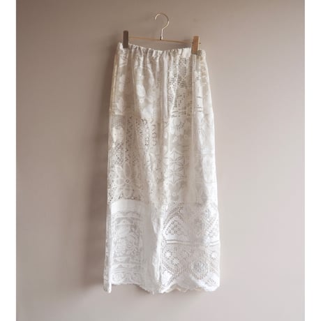 original remake lace patchwork maxi skirt 【A】