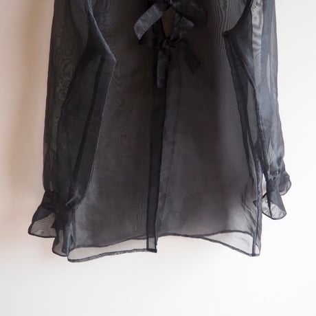 "JORDAN" oversized ribbon sheer blouse