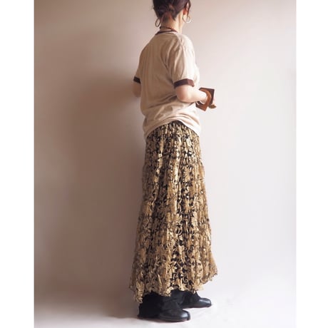 80s〜 "Sandi Kent" lace tiered midi skirt