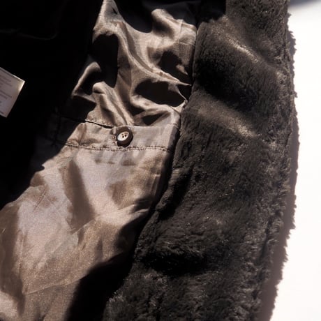 80〜90s dark brown faux fur coat