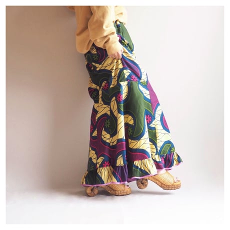 vintage african batik mermaid maxi skirt