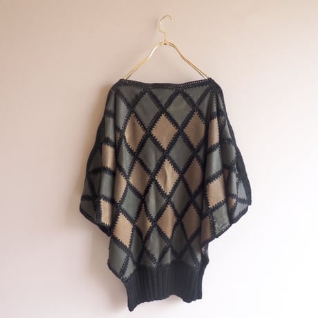 vintage leather × crochet patchwork tops