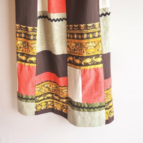 70s boho patchwork maxi skirt