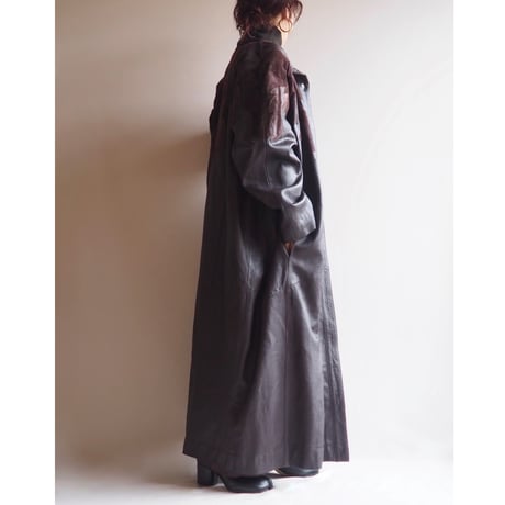 "Sergio Tacchini" floral patchwork design leather coat