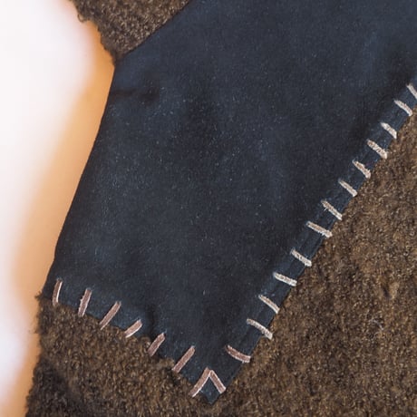 "Sandy Starkman" suede × knitted jacket