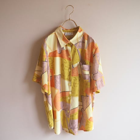 "Kathy Che" abstract print s/s blouse