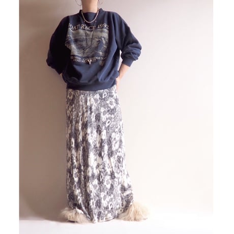 "ADRIENNE VITTADINI" silk floral maxi skirt