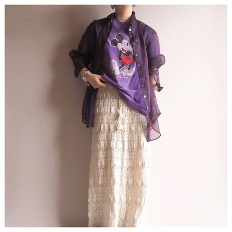 "LIMITED" oversized sheer blouse (PU)