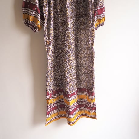 70s pakistan cotton floral maxi dress