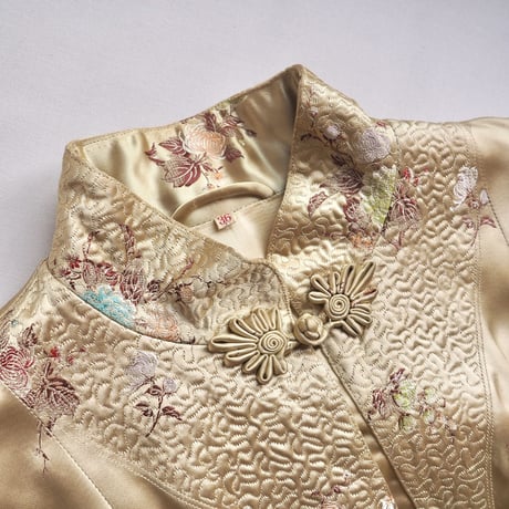 60〜70s chinese embroidered satin coat