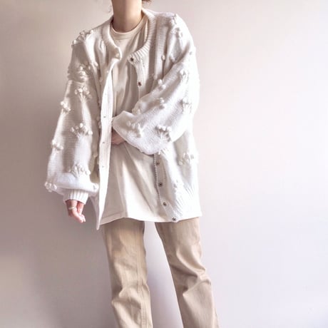 vintage popcorn oversized design cardigan