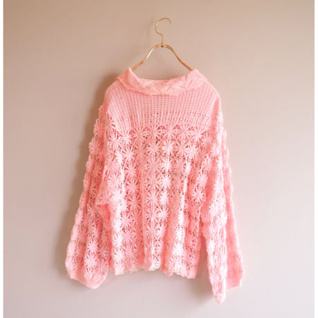 60s floral crochet bed jacket