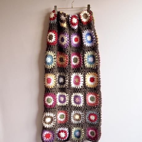 original remake granny square maxi skirt