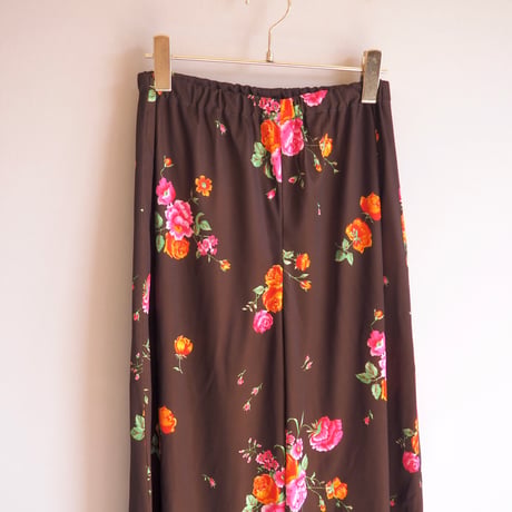70s floral wide flare pants