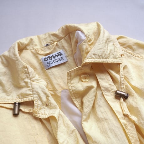 80s lemon yellow nylon design coat
