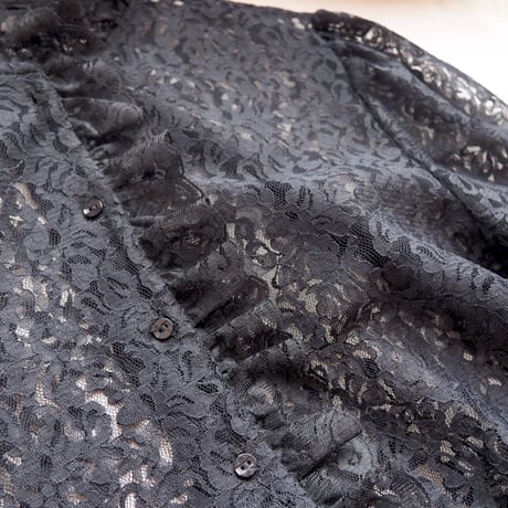70〜80s ruffle lace blouse