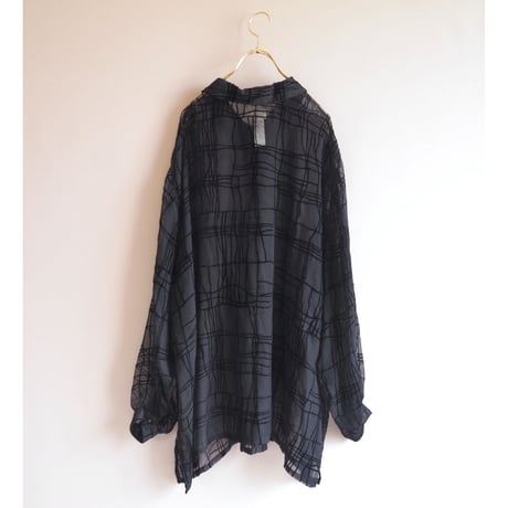 90s abstract sheer oversized blouse