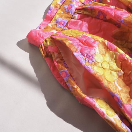 70s floral emboss maxi skirt
