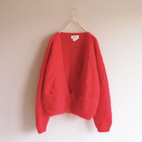 vintage red mohair cropped cardigan