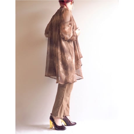 ”Re'Belle paris" brown marble sheer jacket
