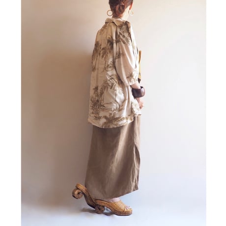 "Puritan" landscape print s/s rayon blouse
