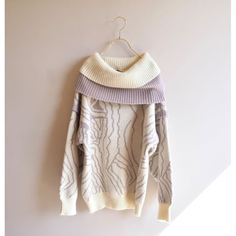 90s abstract design turtleneck sweater