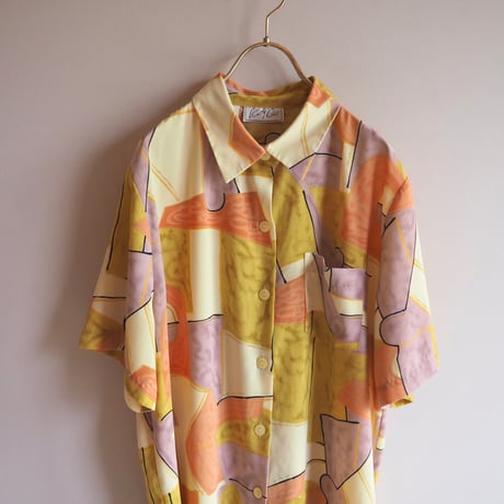 "Kathy Che" abstract print s/s blouse