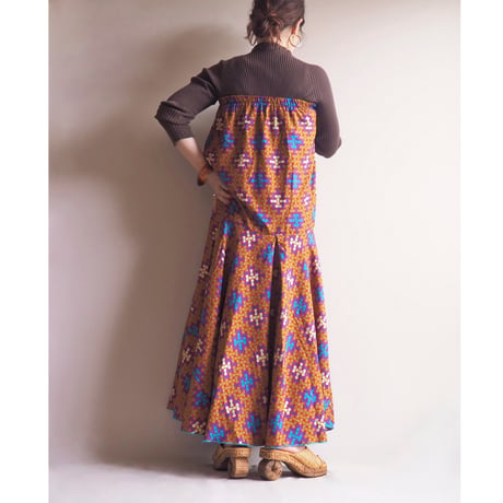 vintage african batik maxi skirt