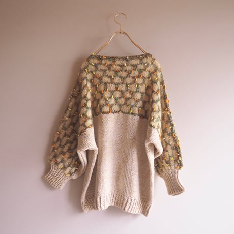 vintage nep yarn metallic design sweater