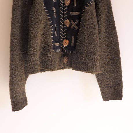 "Sandy Starkman" suede × knitted jacket